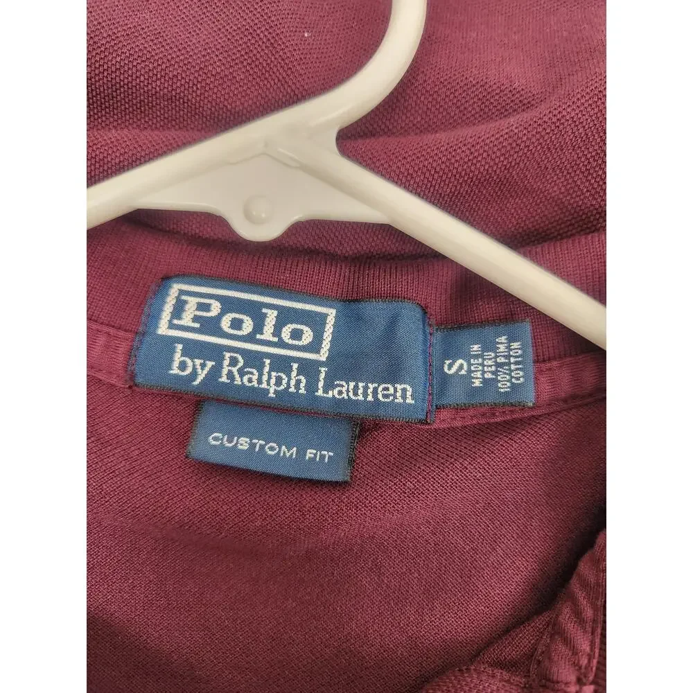 Vintage Polo Ralph Lauren Shirt Purple/Burgundy Men Size Small Logo Short Sleeve